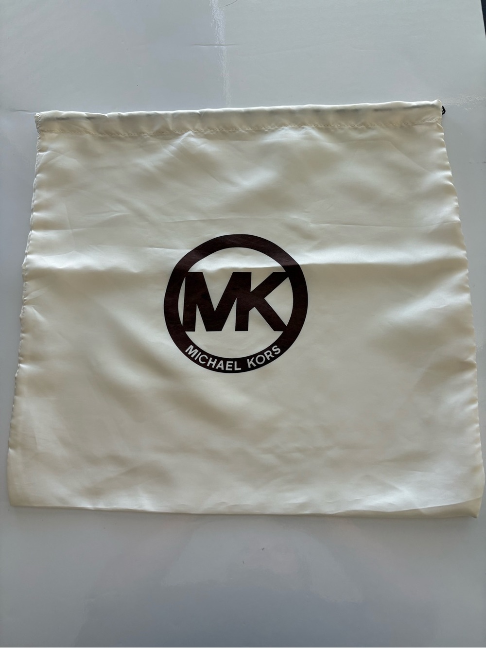 Michael Kors Cream Dust Bag with Dark Brown MK Logo 19”x17”
